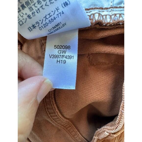 Lands' End 8 TALL Mid Rise Straight Leg Copper Toned Corduroy Jeans 5 Pocket - Picture 6 of 8